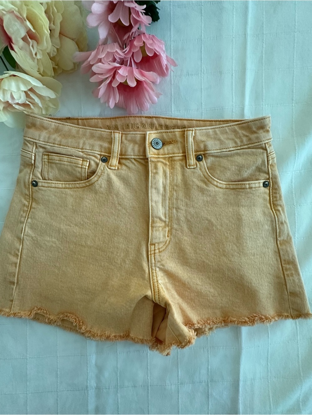 American Eagle Outfitters Yellow Denim Cutoff Shorts
